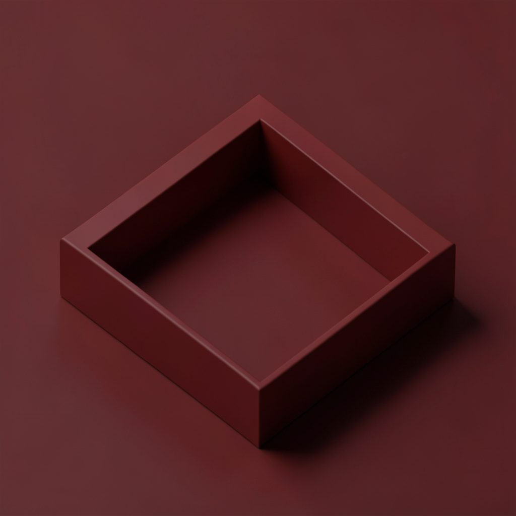 isometric render of a small theater stage with maroon curtains