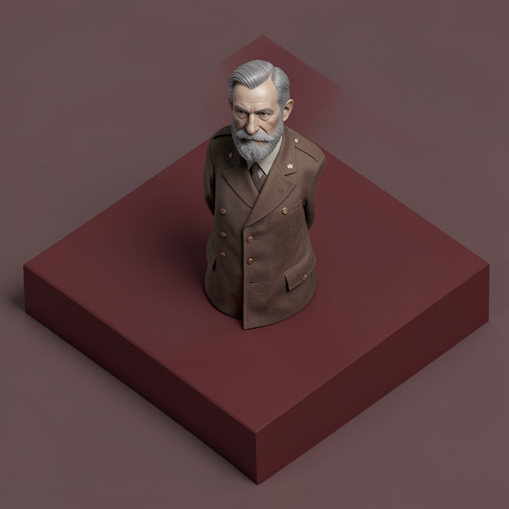 isometric render of a soldier's helmet resting on a wooden crate