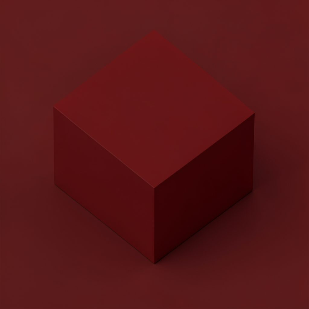 isometric render of urban rooftops in muted burgundy and grey tones