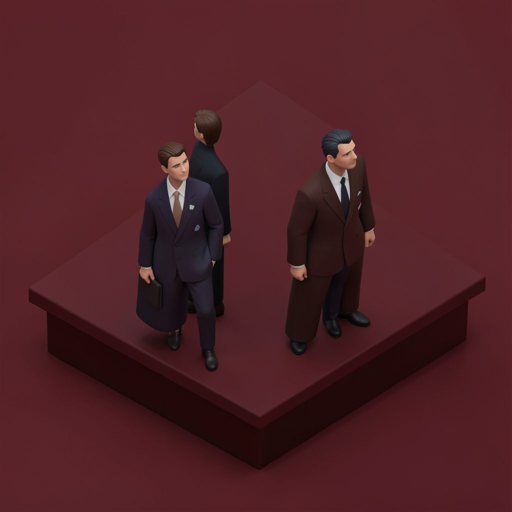 Dark isometric scene with deep browns and muted gold, evoking a high-stakes delivery run.